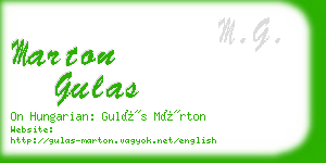 marton gulas business card